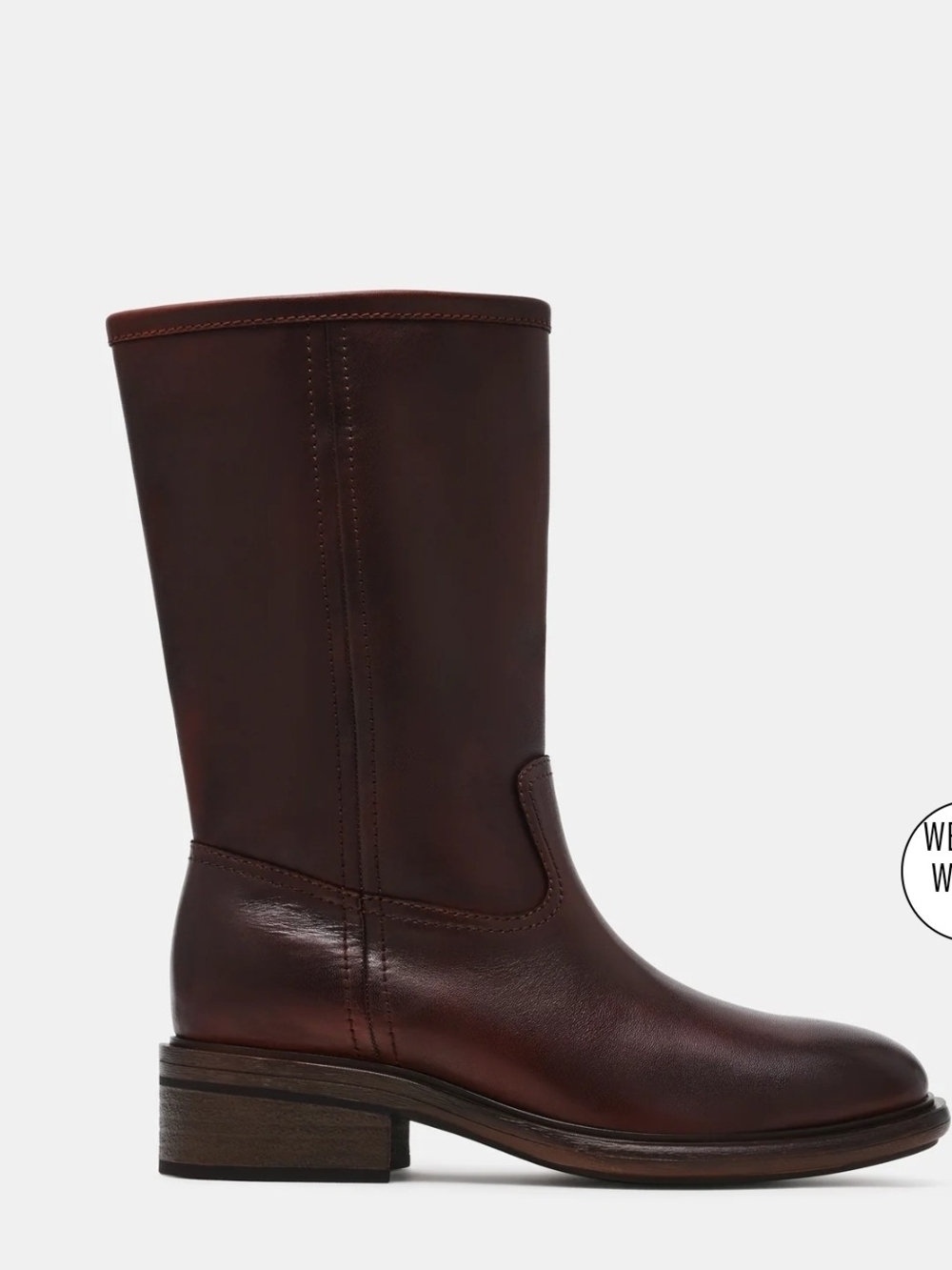Steve Madden Women's Mid-Calf Leather Boots in Burgundy Brown